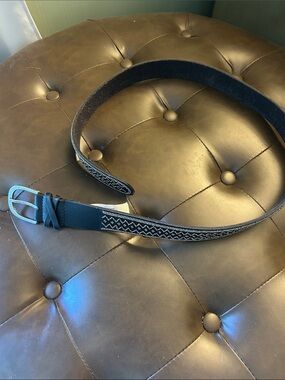Woman’s Beaded Brown Leather Belt